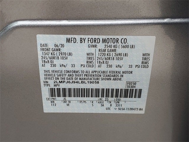 2020 Lincoln Nautilus Standard