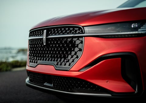 The sleek grille of a 2024 Lincoln Nautilus® SUV with the available Jet Appearance Package makes a bold statement. | Doral Lincoln in Doral FL