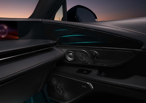 Selectable ambient lighting glows in the passenger door panel. | Doral Lincoln in Doral FL