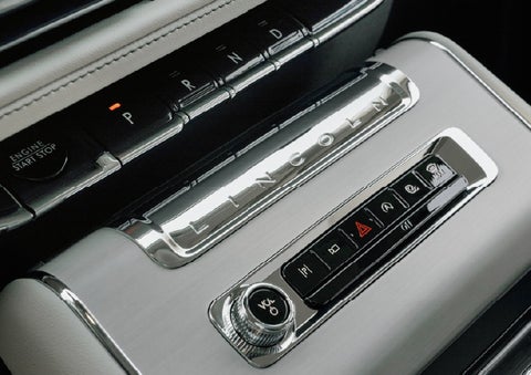 The piano key gear selector of a 2027 Lincoln Aviator® Back Label™ SUV. | Doral Lincoln in Doral FL