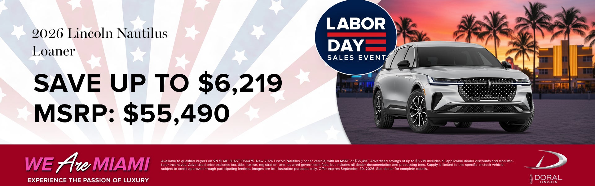 Save up to $6,219 on 2026 Lincoln Nautilus Loaner