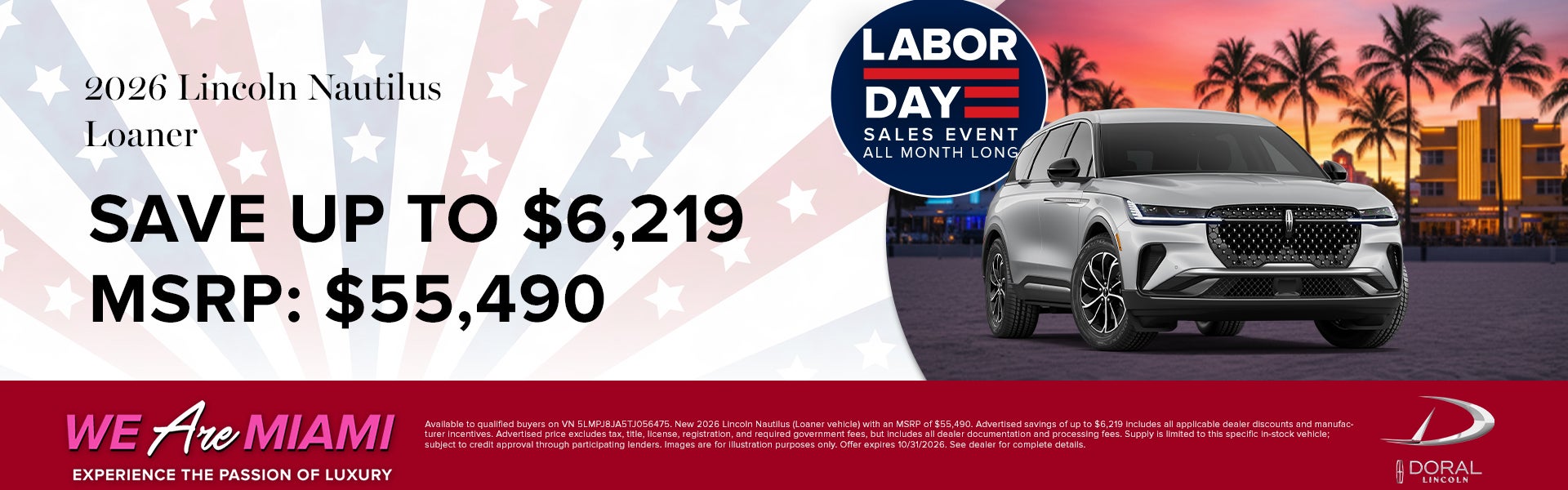 Save up to $6,219 on 2026 Lincoln Nautilus Loaner