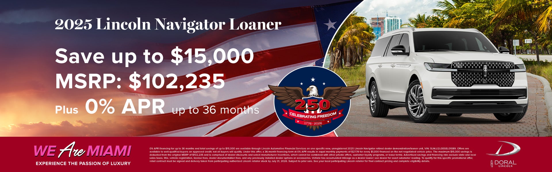 Save up to $15,000 on 2025 Lincoln Navigator Loaner